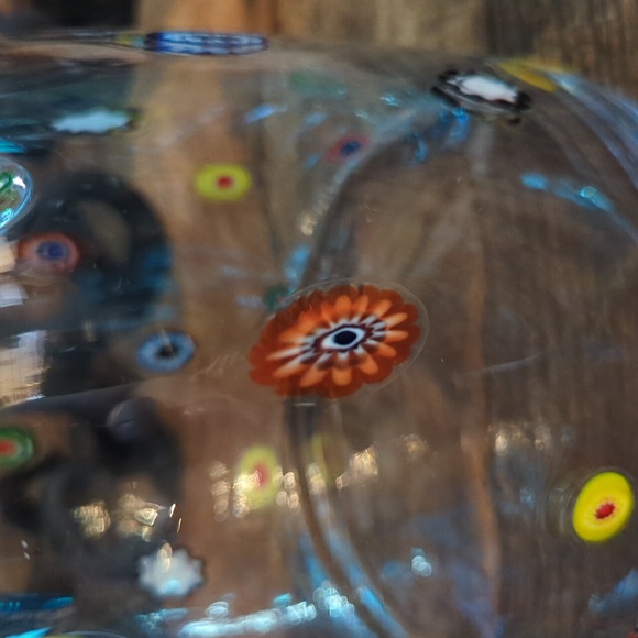 Vintage Murano Glass Leonardo Millifiore Flower Pitcher and Two Blue Glasses - Picture 5 of 12